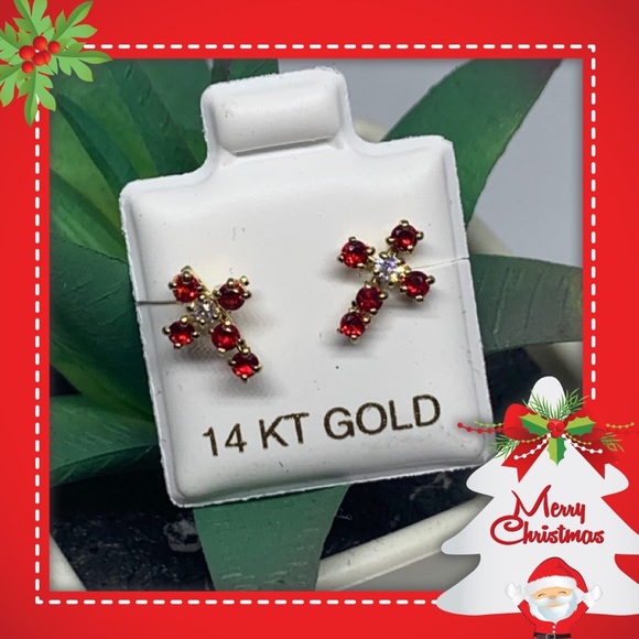 Other - 💥SALE💥 14k Gold Cross Earrings ♥️✨